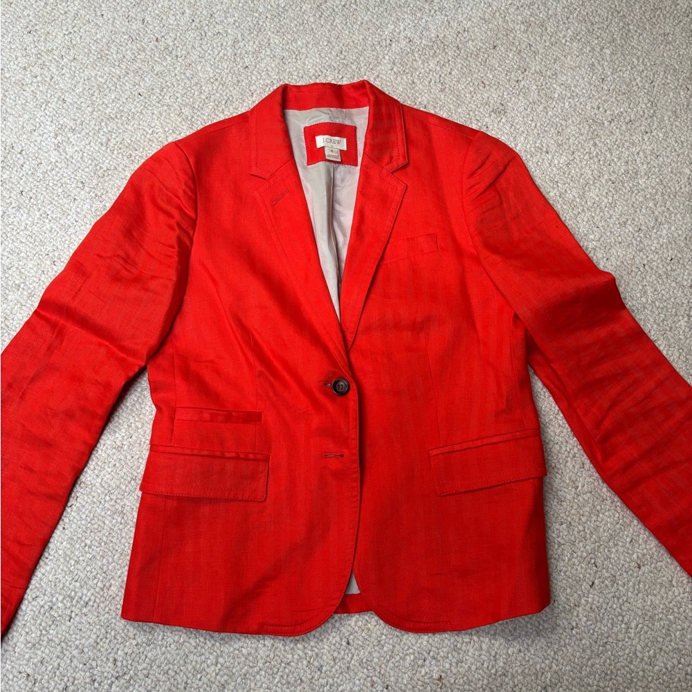 J. Crew Linen Orange Blazer